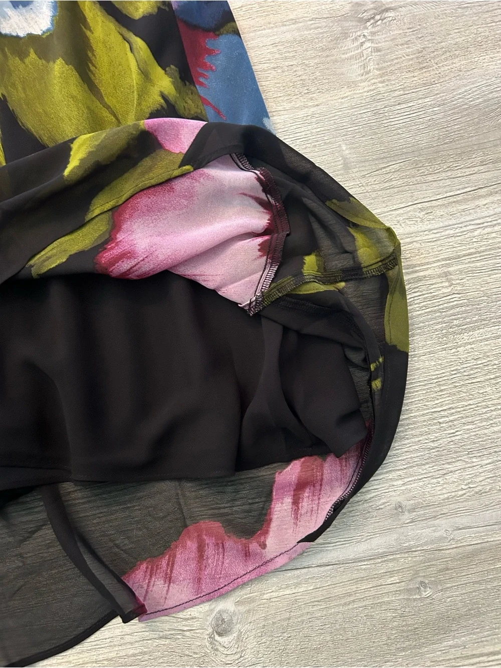 NEW! Abercrombie & Fitch One-Shoulder Draped Chiffon Floral Cowl Neck LP